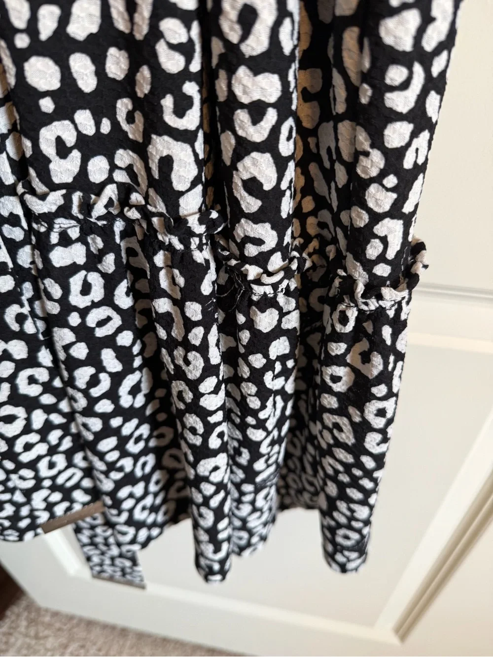NWT Michael Michael Kors Black & White Animal Print Halter Maxi Dress XL